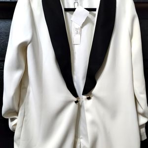 Black and white blazer